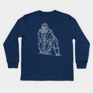 Geometric Gorilla Kids Long Sleeve T-Shirt